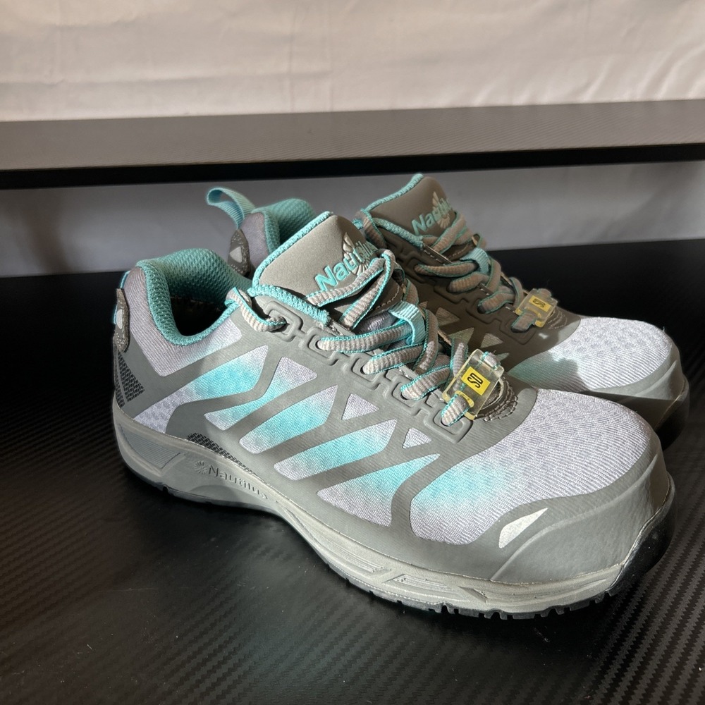 Nautilus Steel Toe Womens Shoes 5 N2485 Medium Gray and Teal Shoes